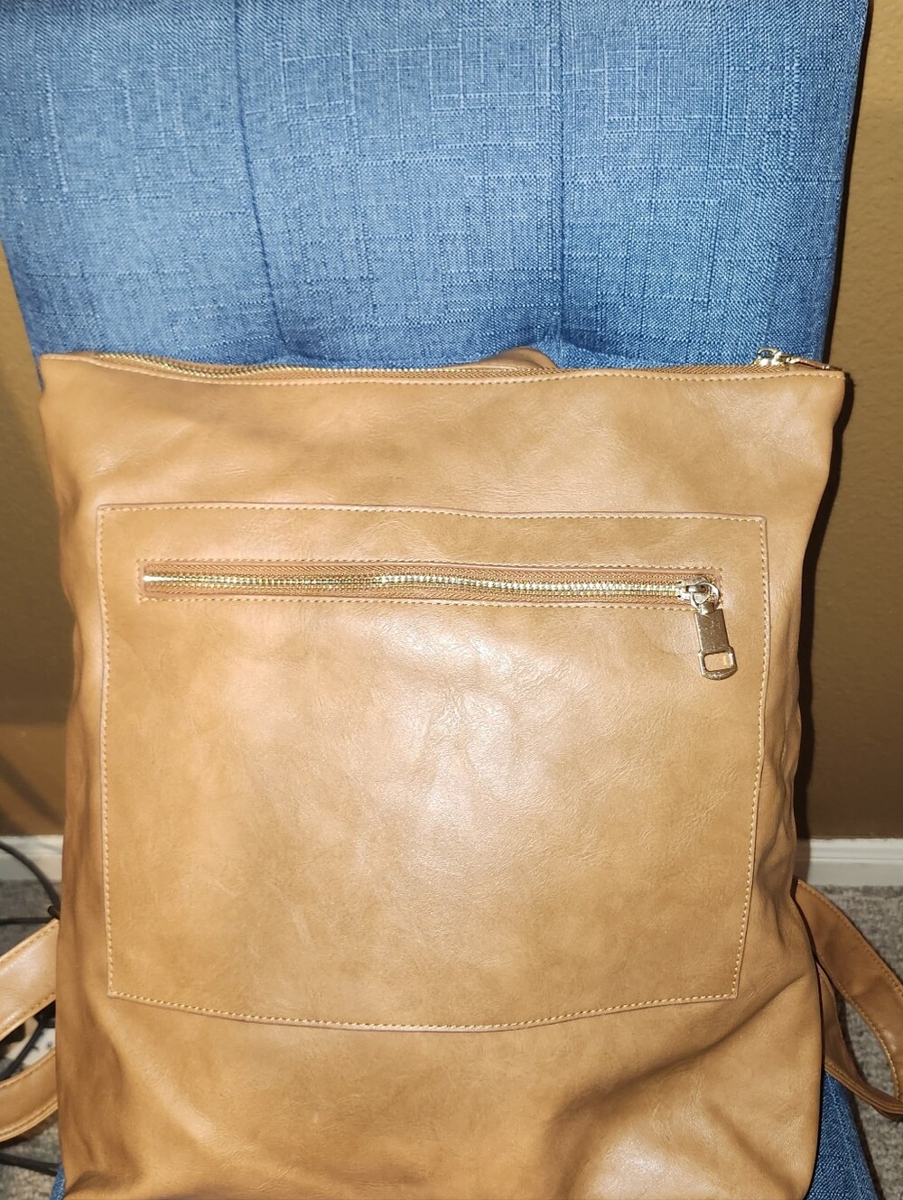 Cognac Leather Backpack/Tote Bag